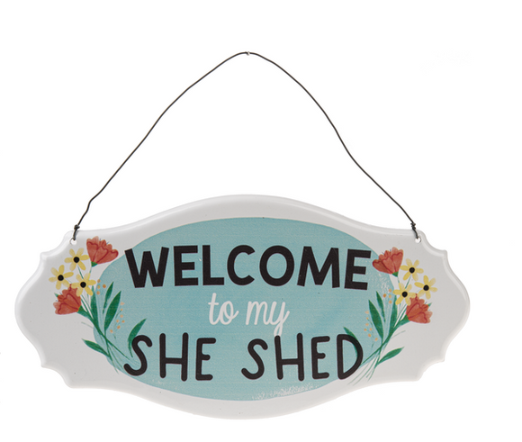 Wall Sign - Welcome to My She Shed (Blue)