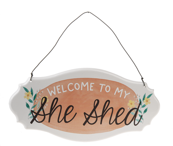 Wall Sign - Welcome to my She Shed (Orange)
