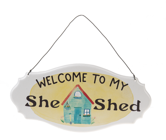 Wall Sign - Welcome to my She Shed (Yellow)