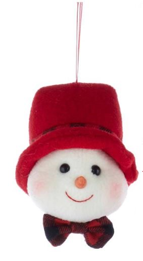 Ornament - Snowman Head (Red)