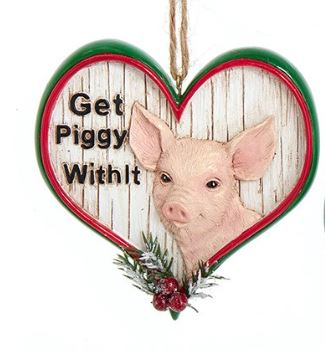 Ornament - Heart Pig