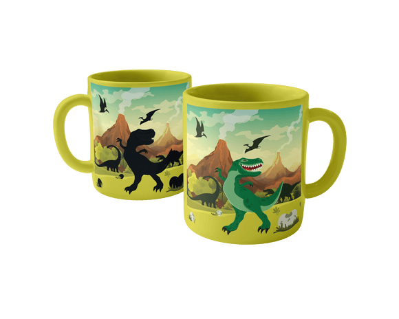 Colour Changing Mug Set - Dinosaurs with Hot Chocolate