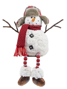 Snowman Shelfsitter - Plaid Hat