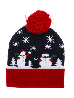 Hat - Knit Light Up Acrylic (Snowman)