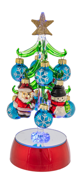 Light Up Tree with Ornaments - Blue