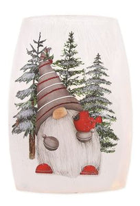 Vase - Lit Gnome with Cardinal