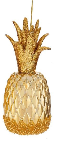 Ornament - Pineapple Gold Glitter