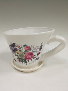 Tea Cup Planter - Roses and Piano