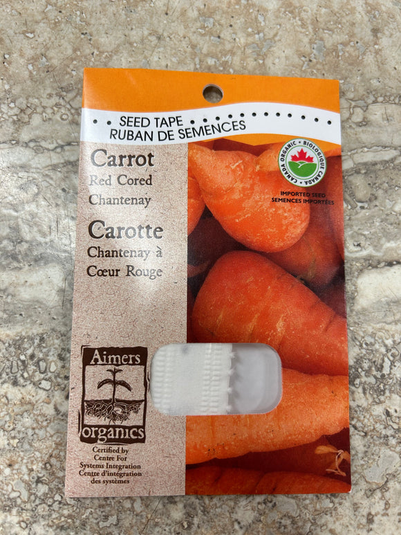 Seed Tape - Red Cored Chantenay Carrot Organic