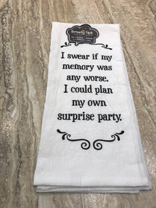 Tea Towel - Plan Own Surprise Party