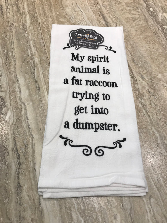 Tea Towel - Spirit Animal is a Fat Raccoon