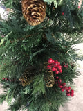 Artificial Tree - In Urn with Cones and Berries 4'