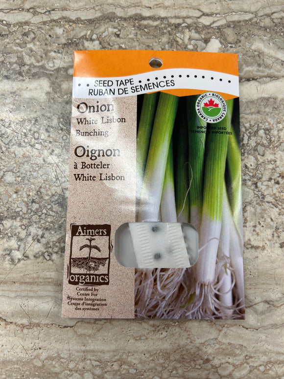 Seed Tape - White Lisbon Bunching Onion Organic
