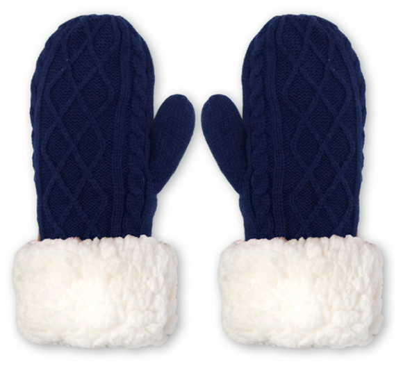 Mitten - Pudus Cable Knit Navy