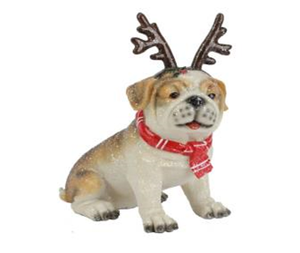 Dog Decor - Bulldog with Antlers