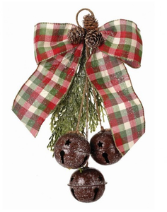 Bough - Frost Plaid Bow with Bells