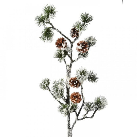 Spray - Iced Austrian Pine Branch with Cones