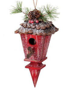 Birdhouse - Wood Frosted Red