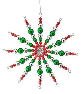 Ornament - Retro Starburst (Red/Green/Silver)