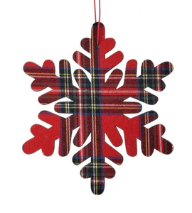 Ornament - Snowflake Plaid (Red White and Green)
