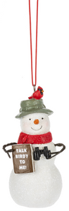 Ornament - Snowman Bird Watching