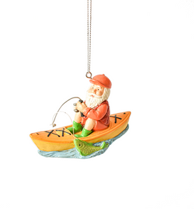 Ornament - Santa Kayak Fishing