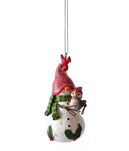 Ornament - Snowman with Owl