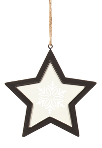 Ornament - Star Snowflake Black Border