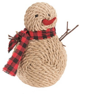 Snowman - Jute with Plaid Scarf