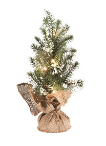 Table Topper Tree - Burlap Base Lit