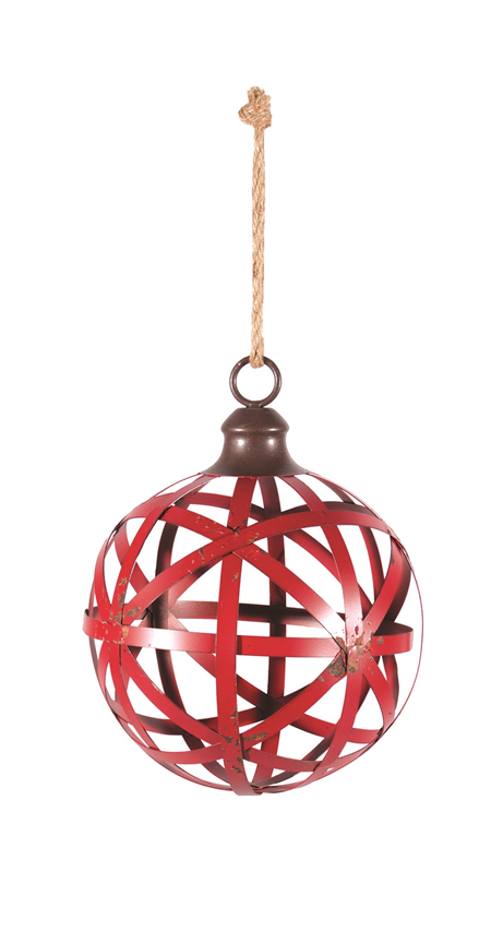 Ornament - Red Metal Ball (Large)