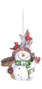 Ornament - Snowman with Cardinals (Welcome)