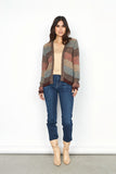 Knitted Cardigan - Striped Open Front