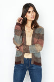 Knitted Cardigan - Striped Open Front