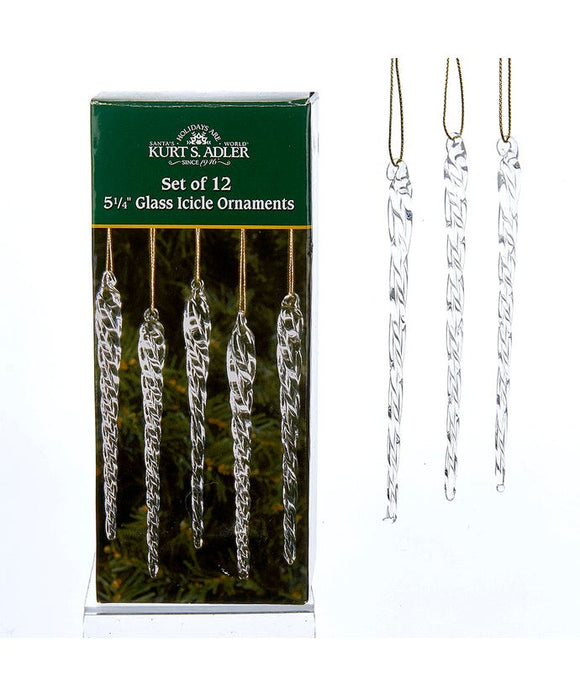Icicles - Twisted Glass (Set of 12)