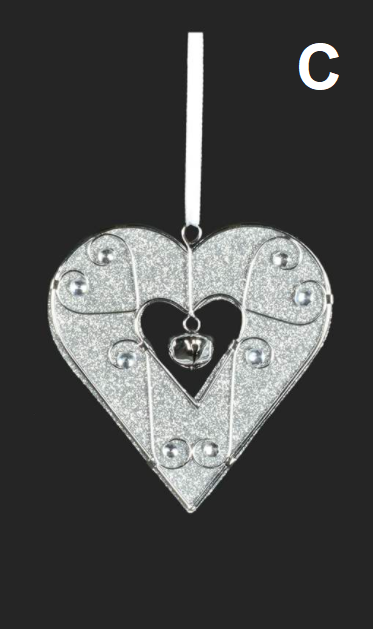 Ornament - Silver Metal Heart