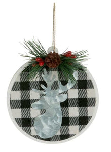 Ornament - Deer Plaid (Black White)