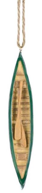 Ornament - Canoe with Paddles (Green)