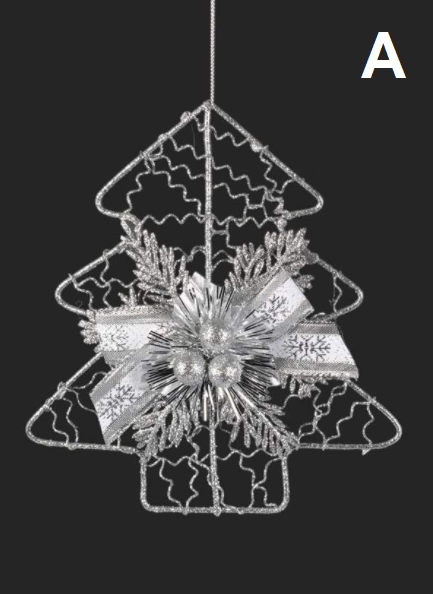 Ornament - Silver Glitter Tree