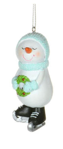Ornament - Snowman Skating (Wreath)