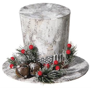 Top Hat - White Woodland with Frosted Bells